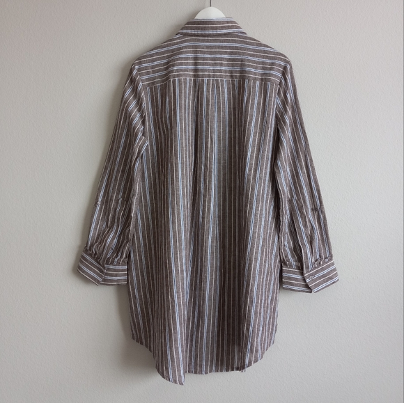 Tuckernuck Dove Stripe Linen Carlotta Shirtdress XS - Picture 6 of 16